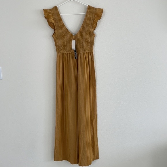 NWT Others Follow Bahamas Ruffled Yellow Jumpsuit - Picture 4 of 11